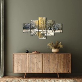 Obraz - Domek w lesie, obraz olejny (125x70 cm)