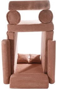 Aesthetic sztruksowa sofa dziecięca, pudrowy róż - meowbaby®