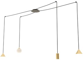 Czarno-złota lampa wisząca pająk - D131 W1-G18