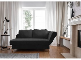 Antracytowy sztruksowy szezlong (prawostronny) Chic Charlotte – Miuform