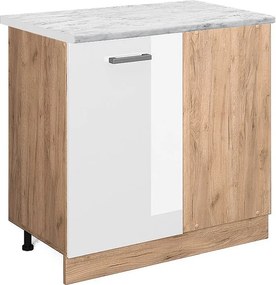 Szafka narożna biały wysoki połysk 86x60x81.6 r-line