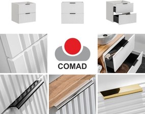 Szafka do łazienki Adel 120 cm biały mat/dąb wotan z umywalkami nablatowymi