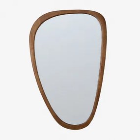 Lustro Ścienne Z Drewna Dębowego Arbidel 50 X 80 Cm & Ciemny Dąb Brązowy - Sklum