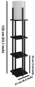 Czarna lampa stojąca (wysokość 135 cm) Nora – Opviq lights