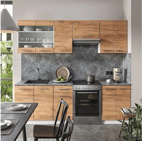 Aneks kuchenny gold power dąb/biały 240x60x81.6 fame-line