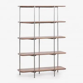 Regał Z Drewna Mango I Stali Nierdzewnej Vimara 110 X 165 Cm - Sklum