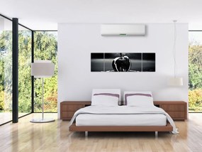 Obraz czarnego jabłka (170x50 cm)
