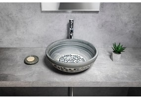 Niebieska ceramiczna okrągła umywalka ø 41 cm Priori – Sapho