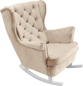 Fotel Relax z Tapicerowanym Siedzeniem i Podłokietnikami, Fotel TV 102x81x95cm Beżowy_29802