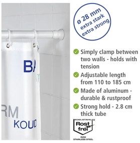 Biały drążek na zasłonę prysznicową 110 - 185 cm – Wenko