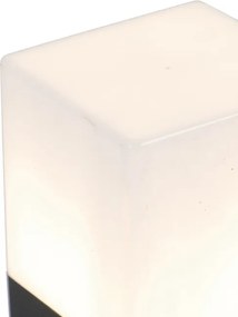 Lampa ogrodowa z kołkiem czarny opalowy klosz 70 cm kołek do ziemi i wtyk kablowy - Denmark