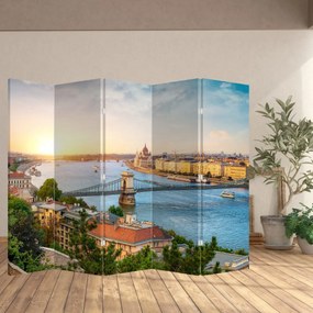 Parawan - Miasto Budapeszt z rzeką (210x170 cm)