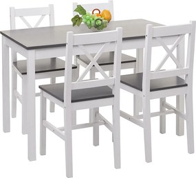 Zestaw do jadalni MCW-F77 (5-częściowy), biało-szary