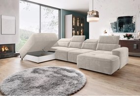 Narożnik COLOMBO XL z elektryczną regulacją siedziska Lewostronny w tkaninie PALLADIUM 02 WERSAL