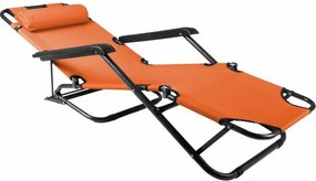 Leżak ogrodowy w kolorze pomarańczowym