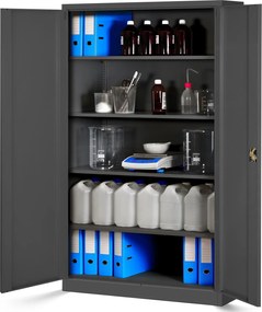 Szafa biurowa na akta szeroka Jan II 115x40x185 cm antracyt