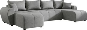 Rozkładana obustronna sofa w kształcie U SEVIO 311x145 cm, szara + 2 poduszki GRATIS