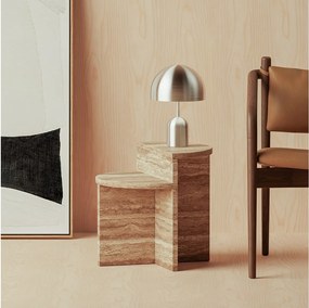 Stolik pomocniczy z trawertynu – orzech – Swan