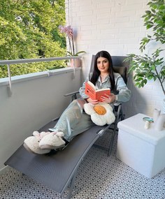 Outsunny Leżak, leżak ogrodowy, składany, regulowany, leżak, meble ogrodowe