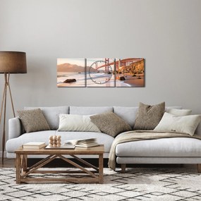 Obraz - Golden Gate Bridge (z zegarem) (90x30 cm)