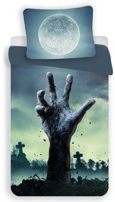 PrzytulneMieszkanie.pl PrzytulneMieszkanie.pl Pościel z mikrofibry 3D ZOMBIE, szara Rozmiar pościeli: 70 x 90 cm | 140 x 200 cm