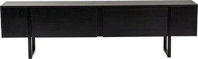Nowoczesna szafka RTV Domenica w kolorze czarnym z 2 drzwiami uchylnymi i miejscem na przechowywanie