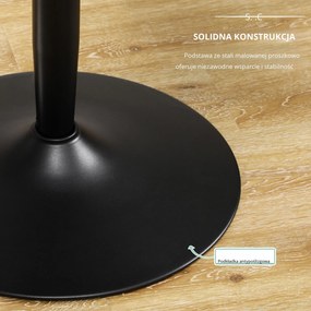 HOMCOM Stół do jadalni Okrągły stół kuchenny Antypoślizgowy design Idealny dla 2 osób Elegancki i funkcjonalny | Aosom PL