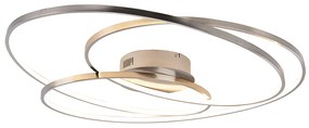 Lampa sufitowa stalowa 80 cm z LED o 3-stopniowej regulacji jasności - RowinDesignerski Oswietlenie wewnetrzne