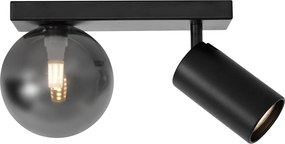 Nowoczesna lampa sufitowa czarna 2-punktowa z możliwością przechylania - Lesly