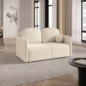 Masseno Sofa SUVI II z funkcją spania i pojemnikiem na pościel, Rozkładana sofa - Kremowy, QUELLE 02
