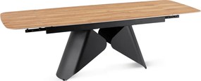 Ceramiczny stół z rozkładanym blatem Verona 160-240 cm, dąb/czarny