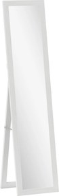 HOMCOM Lustro stojące, lustro całopostaciowe z podpórką, wolnostojące lustro ścienne, 37 x 157 cm, biały