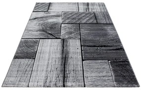 Dywan nowoczesny Parma Deski szaro-czarny 80 cm x 150 cm