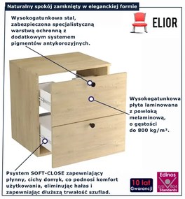 Wisząca szafka pod umywalkę w kolorze dąb cremona E0-T66