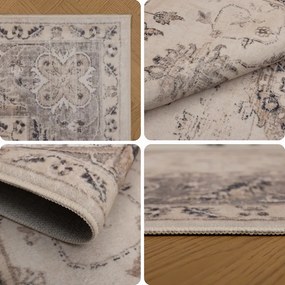 Dywan vintage INKA Arabeska z Efektem Postarzenia Beżowy 80 cm x 250 cm