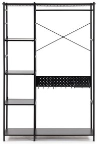 Czarny regał do szafy garderobianej Kave Home Storn, wys. 182 cm
