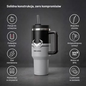Kubek termiczny ze słomką Diablo, kolor Nightwolf Moon