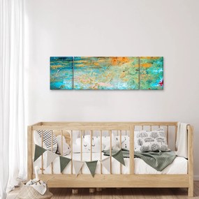 Obraz niebieskiej abstrakcji (170x50 cm)
