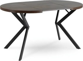 Stół Okrągły Rozkładany LUGO 90-190 cm Orzech/Czarny Loft