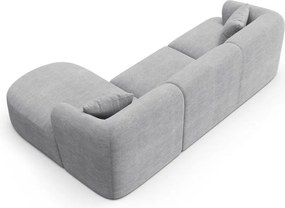 Jasnoszary sztruksowy narożnik (prawostronny/z szezlongiem) Campi – Cosmopolitan Design