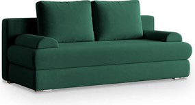 Masseno Sofa ASPERO z funkcją spania i pojemnikiem na pościel, Rozkładana sofa - Butelkowa zieleń, KRONOS 19