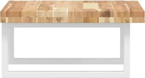 Półka nieobrobione drewno biały uchwyt - Siro