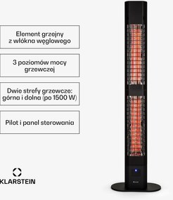 Blumfeldt Dualis Heat 3000W Promiennik Podczerwieni Czarny