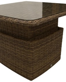 Rattanowy zestaw narożny modułowy BORNEO LUXURY dla 8 osób (brązowy)