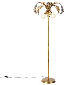 Lampa podłogowa w stylu vintage, złota, 156 cm, 2 punkty świetlne - Botanica Retro Oswietlenie wewnetrzne