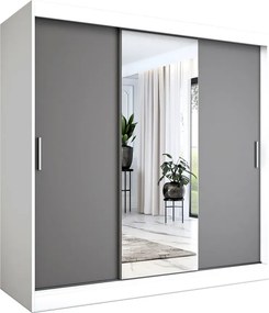 Szafa przesuwna biały + antracyt 200 cm R8-C77
