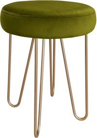 Taboret Venus tkanina Welur stelaż metalowy STOŁEK LOFT : Kolor Stelaża - Złoty, Kolor tkaniny - VELVET - BL75, Typ tkaniny - Velvet