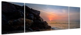 Obraz zachodu słońca na plaży (170x50 cm)