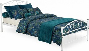 Białe metalowe łóżko pojedyncze 90x200 B4-K83