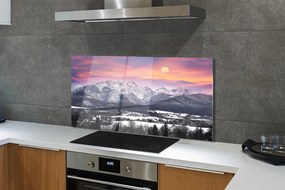 Panel szklany do Kuchni Góry w Zimowej Szacie